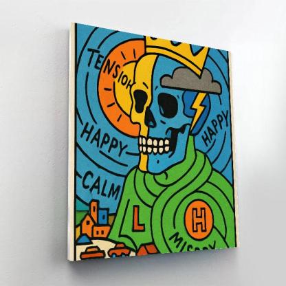 Basquiat Crowned Weather Map Painting by numbers kit