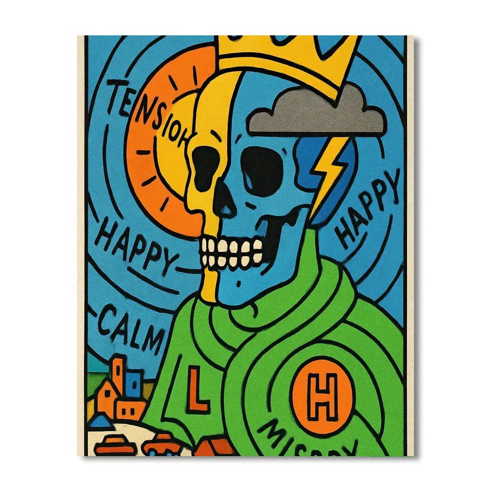 Basquiat Crowned Weather Map Painting by numbers kit