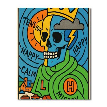 Basquiat Crowned Weather Map Painting by numbers kit