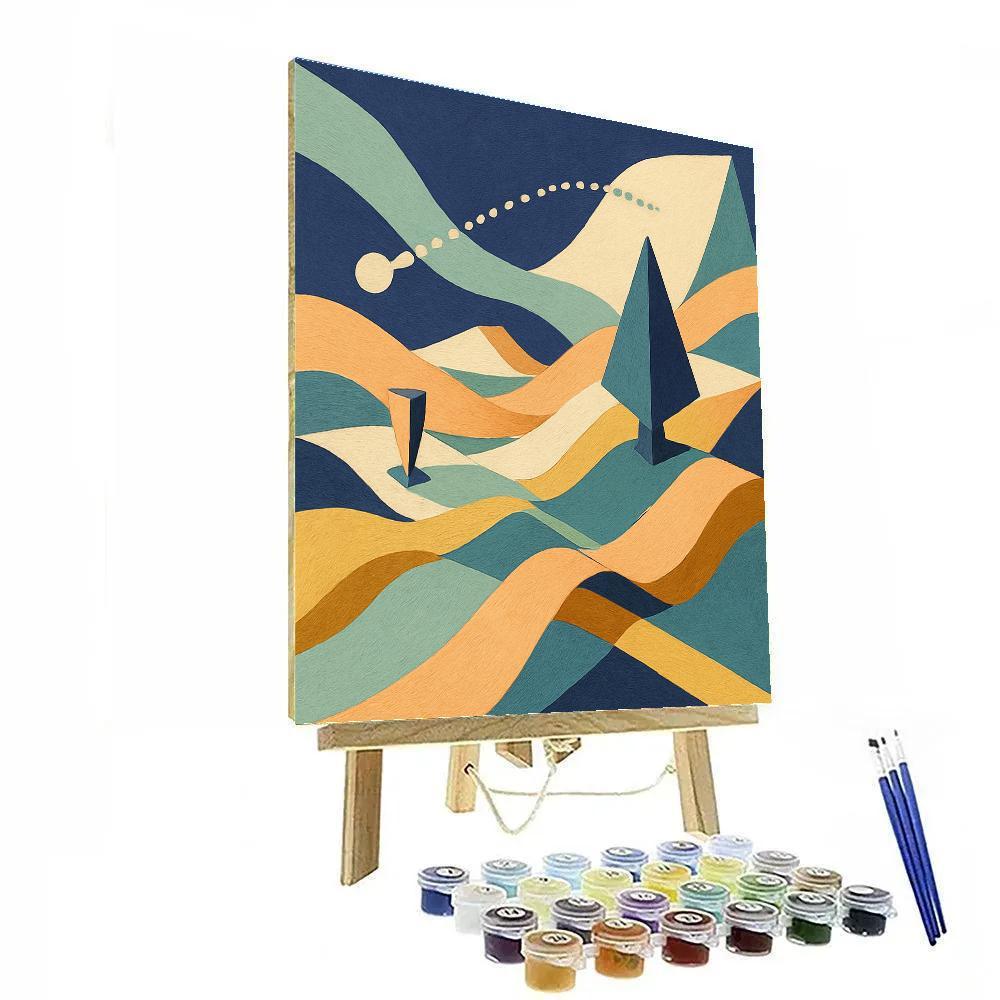 Abstract Folded Horizon Map DIY paint by numbers