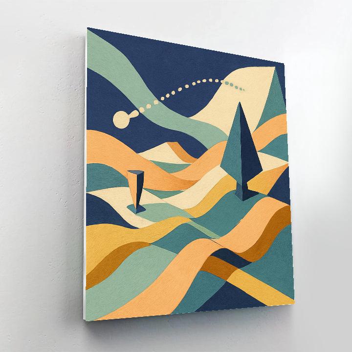 Abstract Folded Horizon Map DIY paint by numbers