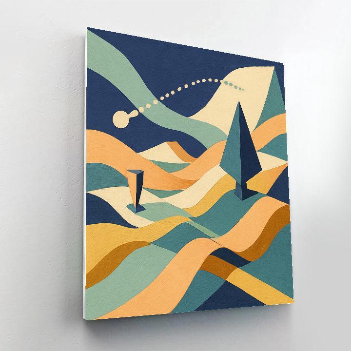 Abstract Folded Horizon Map DIY paint by numbers