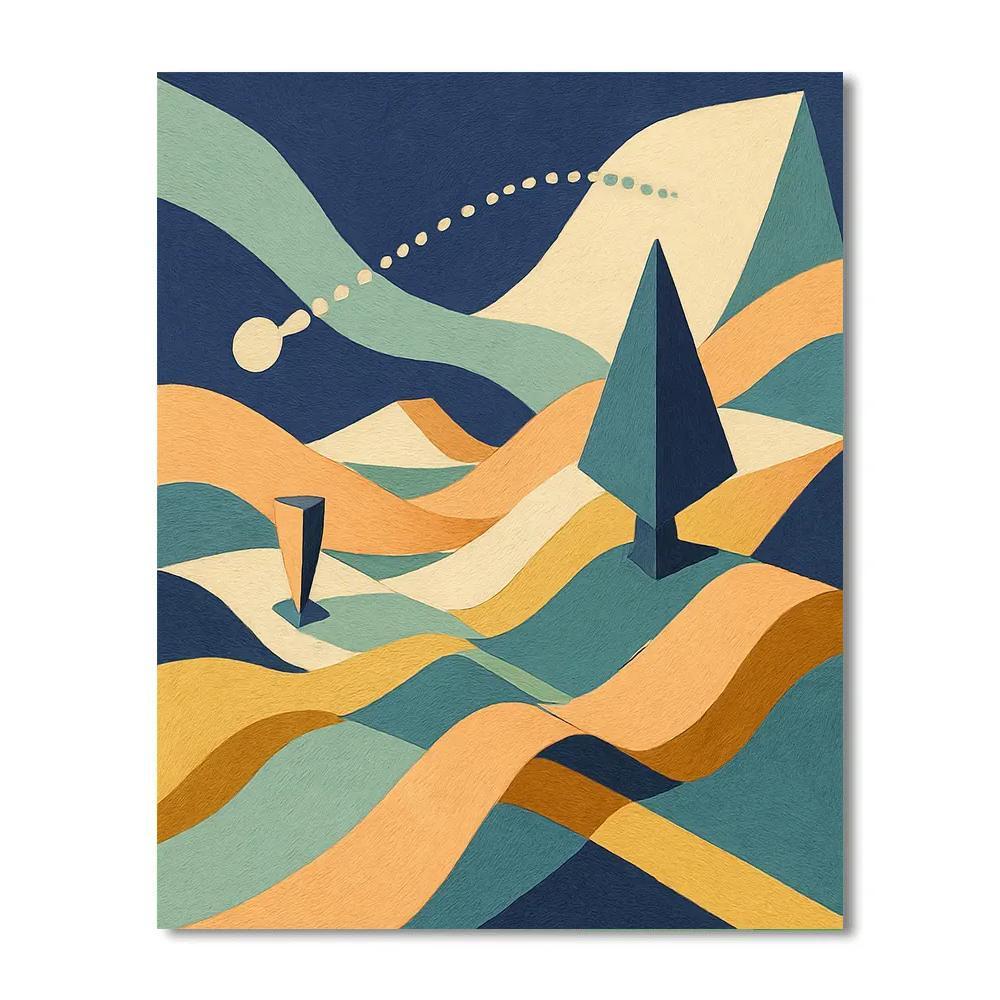 Abstract Folded Horizon Map DIY paint by numbers