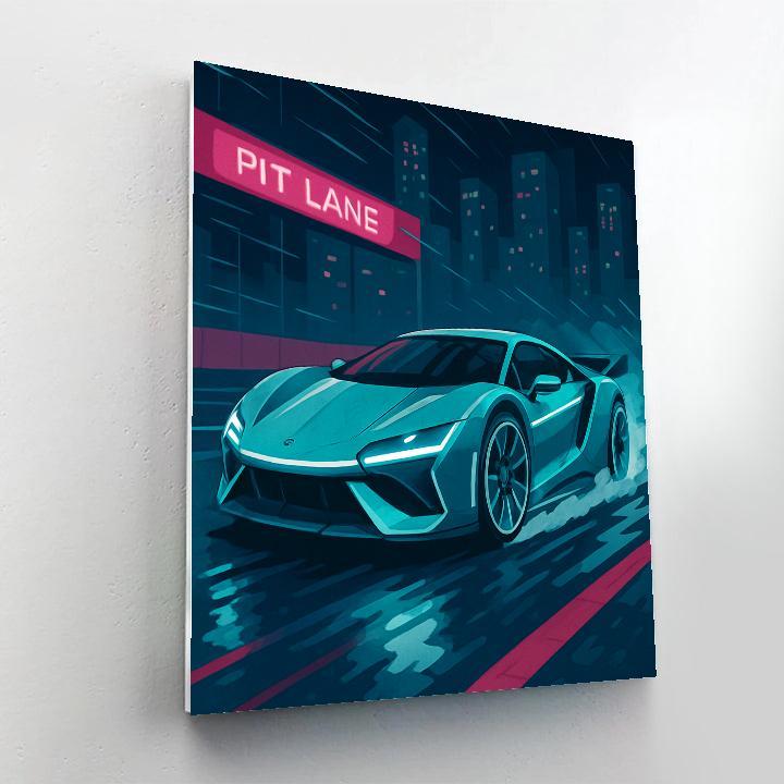 Cars Neon Fog Circuit Sprint paint by numbers