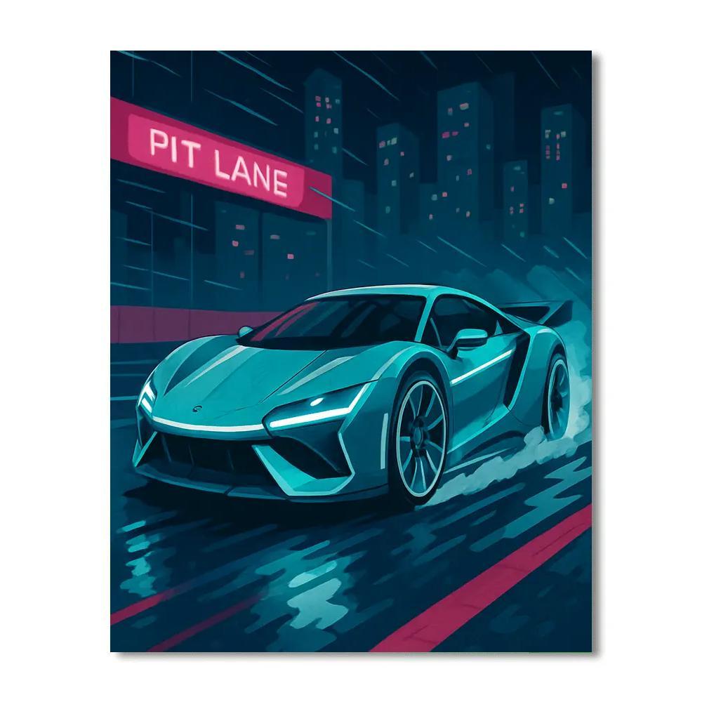 Cars Neon Fog Circuit Sprint paint by numbers