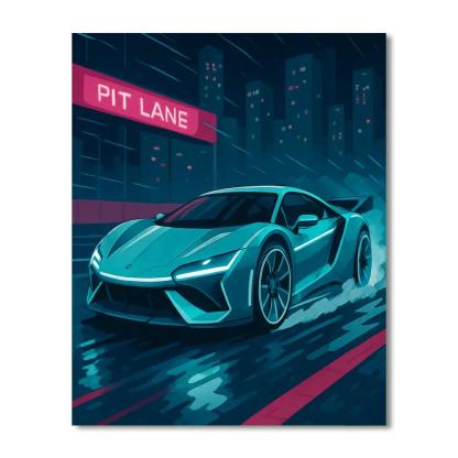 Cars Neon Fog Circuit Sprint paint by numbers