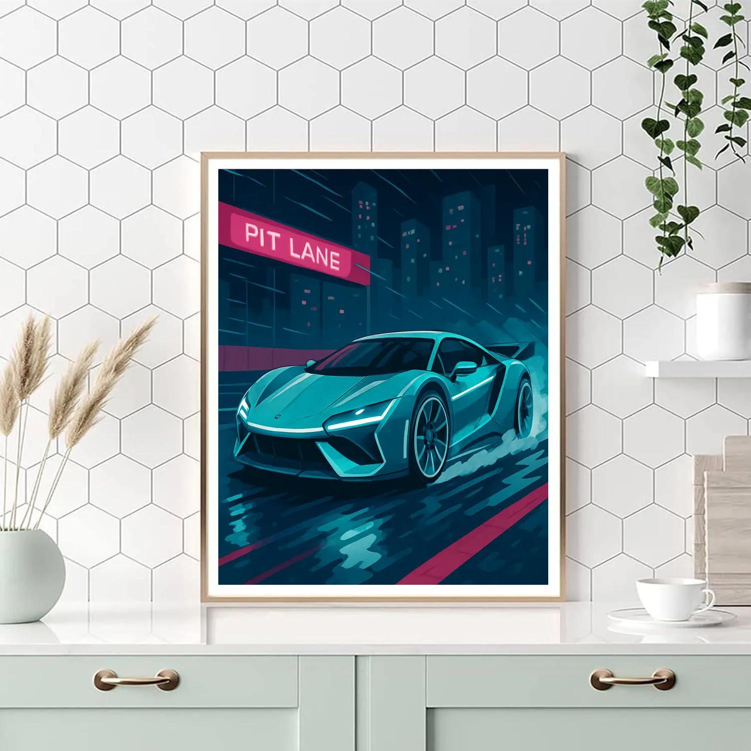 Cars Neon Fog Circuit Sprint paint by numbers