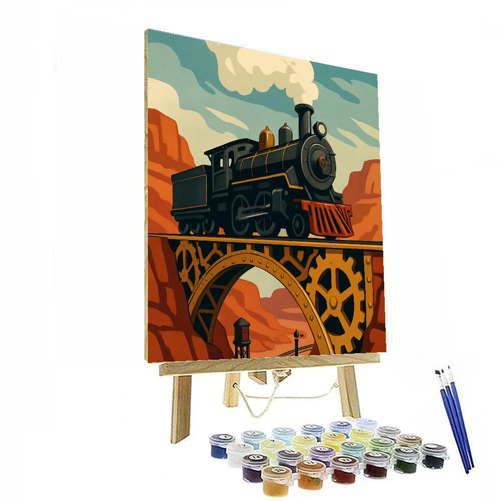 Clockwork Canyon Express With Train Paint by numbers kits