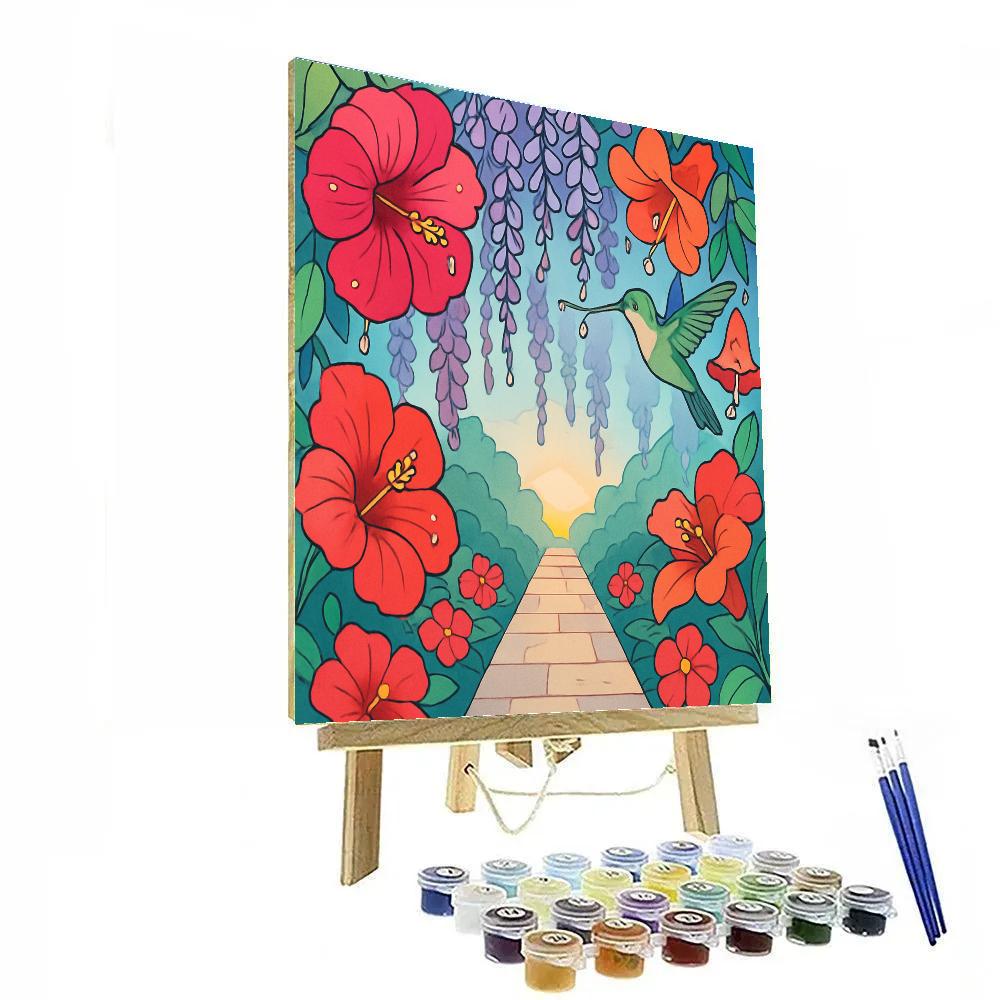 Stained Glass Floral Canopy At Dawn Paint by numbers kits