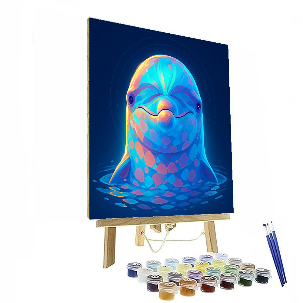 Prismatic Tide Dolphin Number painting