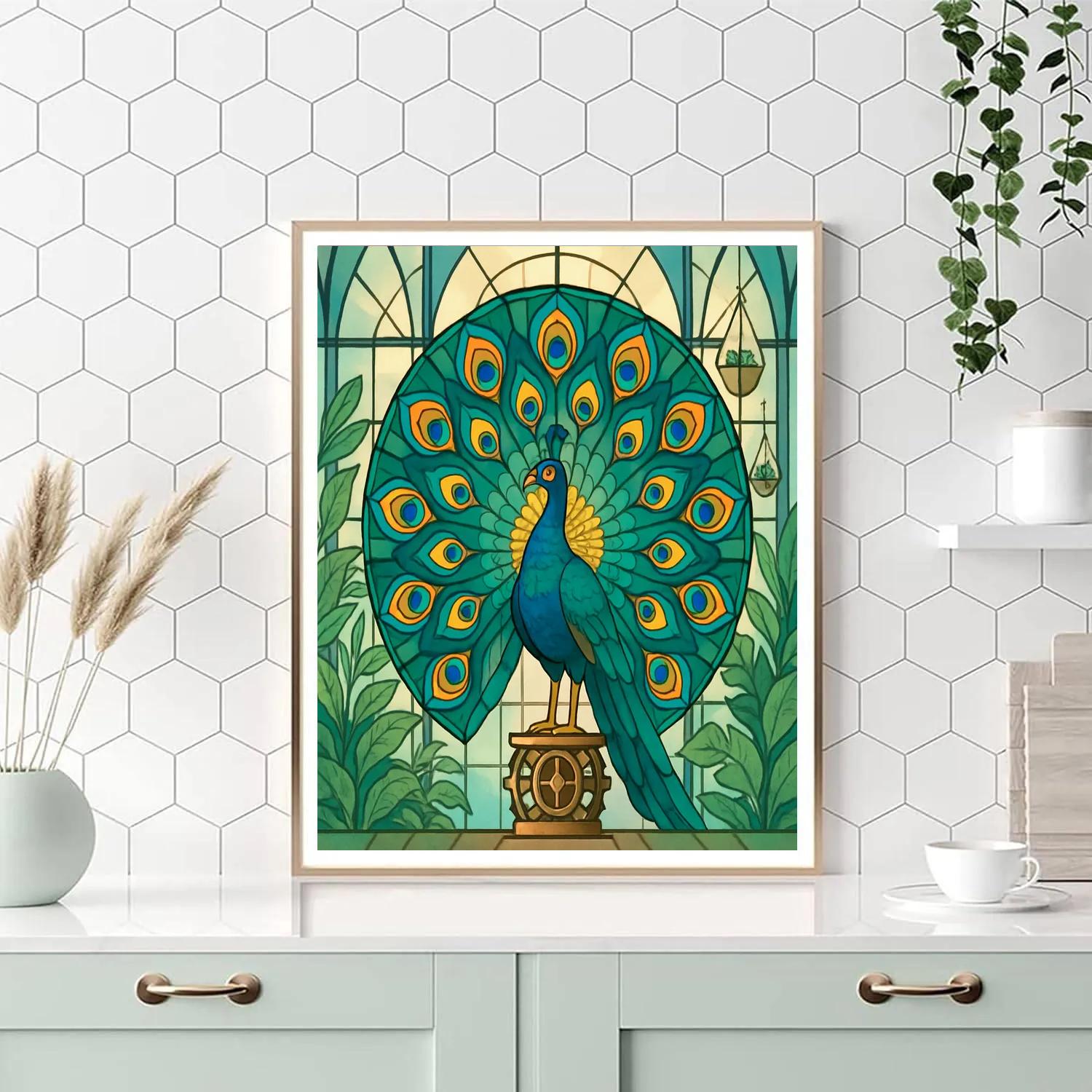 Clockwork Conservatory Peacock painting number kit