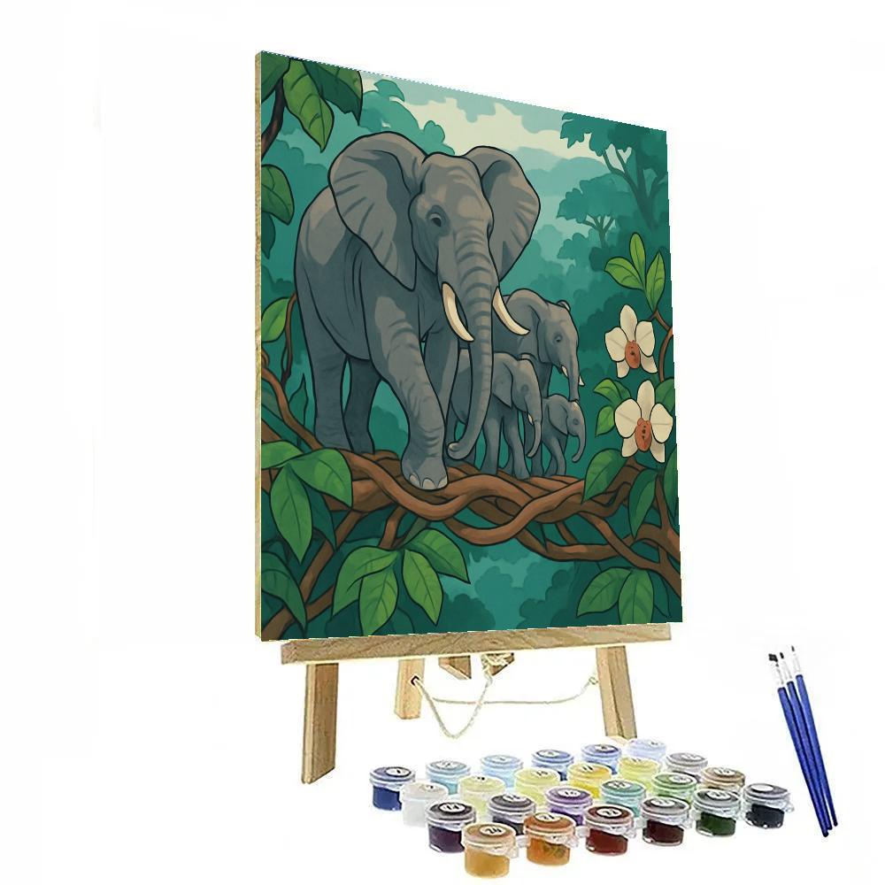 Rainforest Canopy Elephant Parade Paint by numbers kits