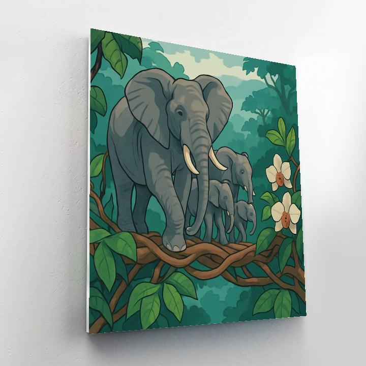 Rainforest Canopy Elephant Parade Paint by numbers kits