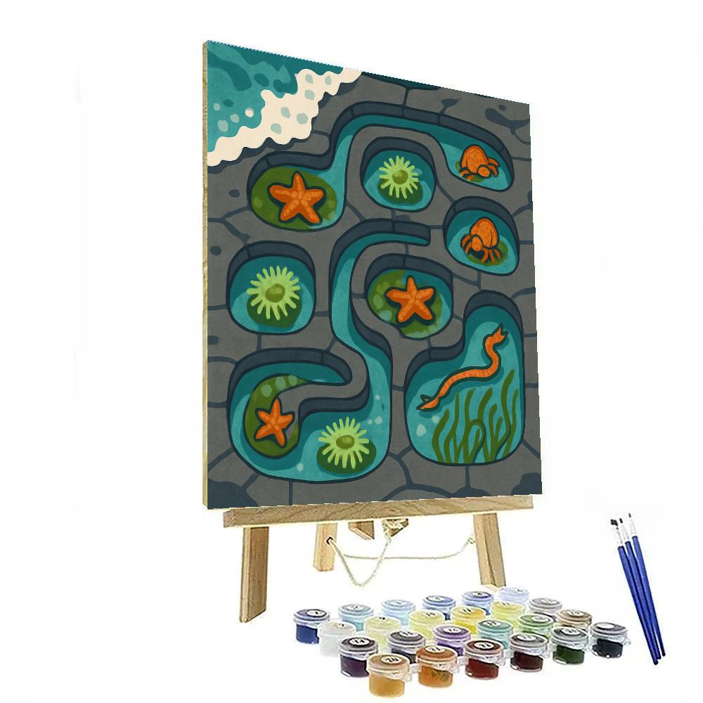 Ocean Crafted Tidepool Labyrinth Number painting