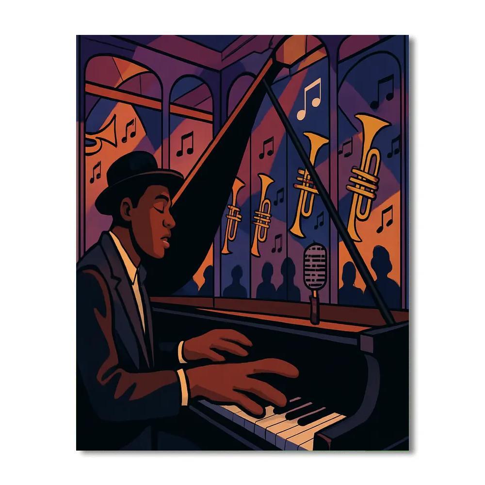 Improvisation In Jazz Mirror Room Number painting