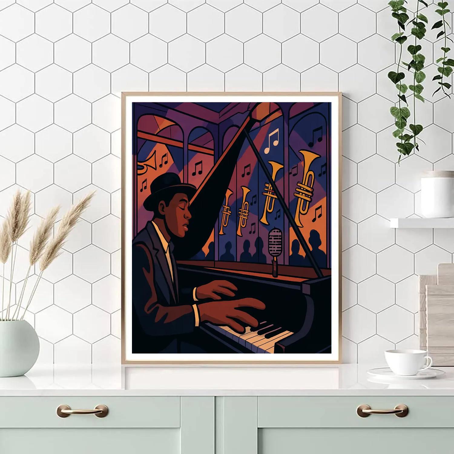 Improvisation In Jazz Mirror Room Number painting