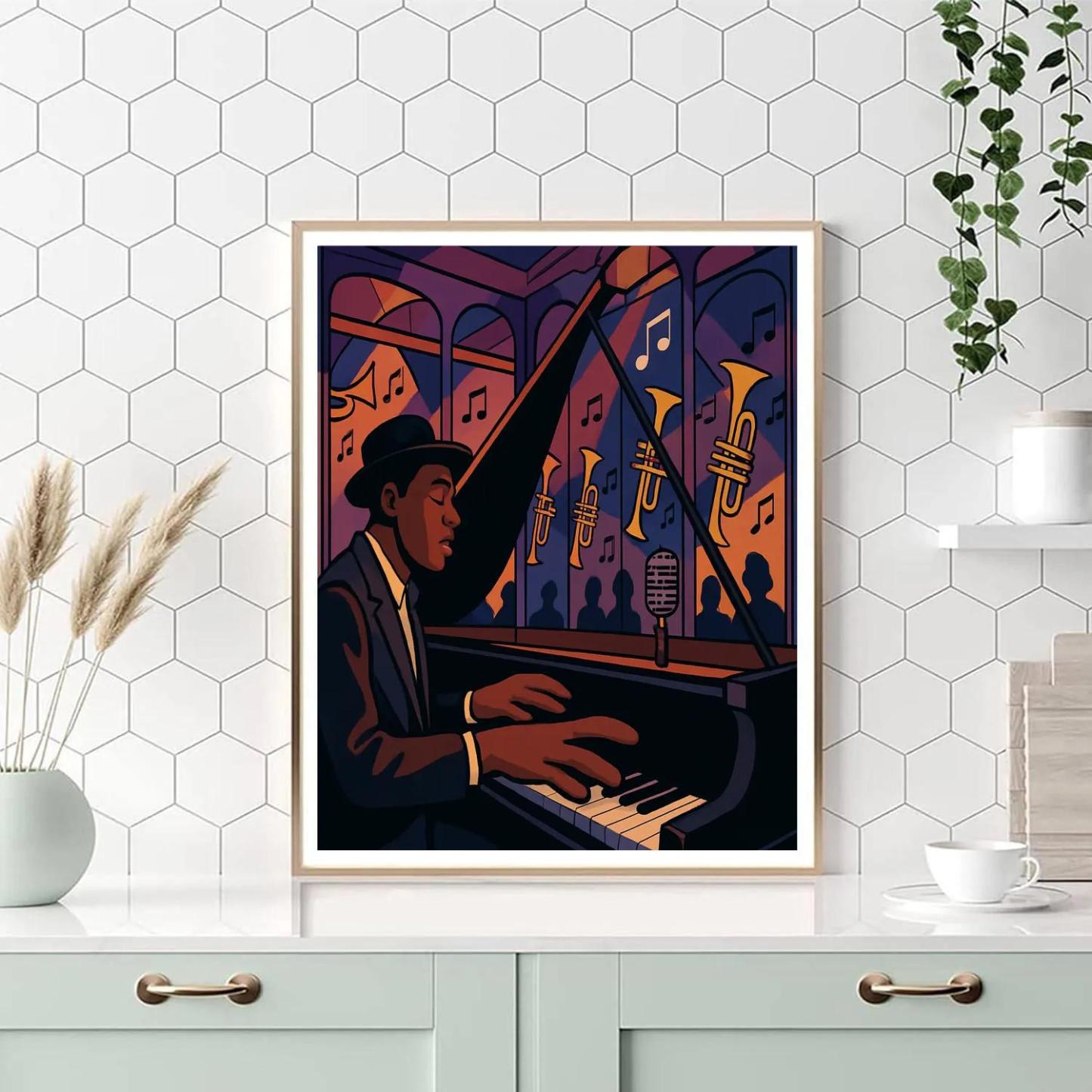 Improvisation In Jazz Mirror Room Number painting