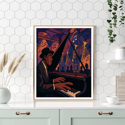 Improvisation In Jazz Mirror Room Number painting