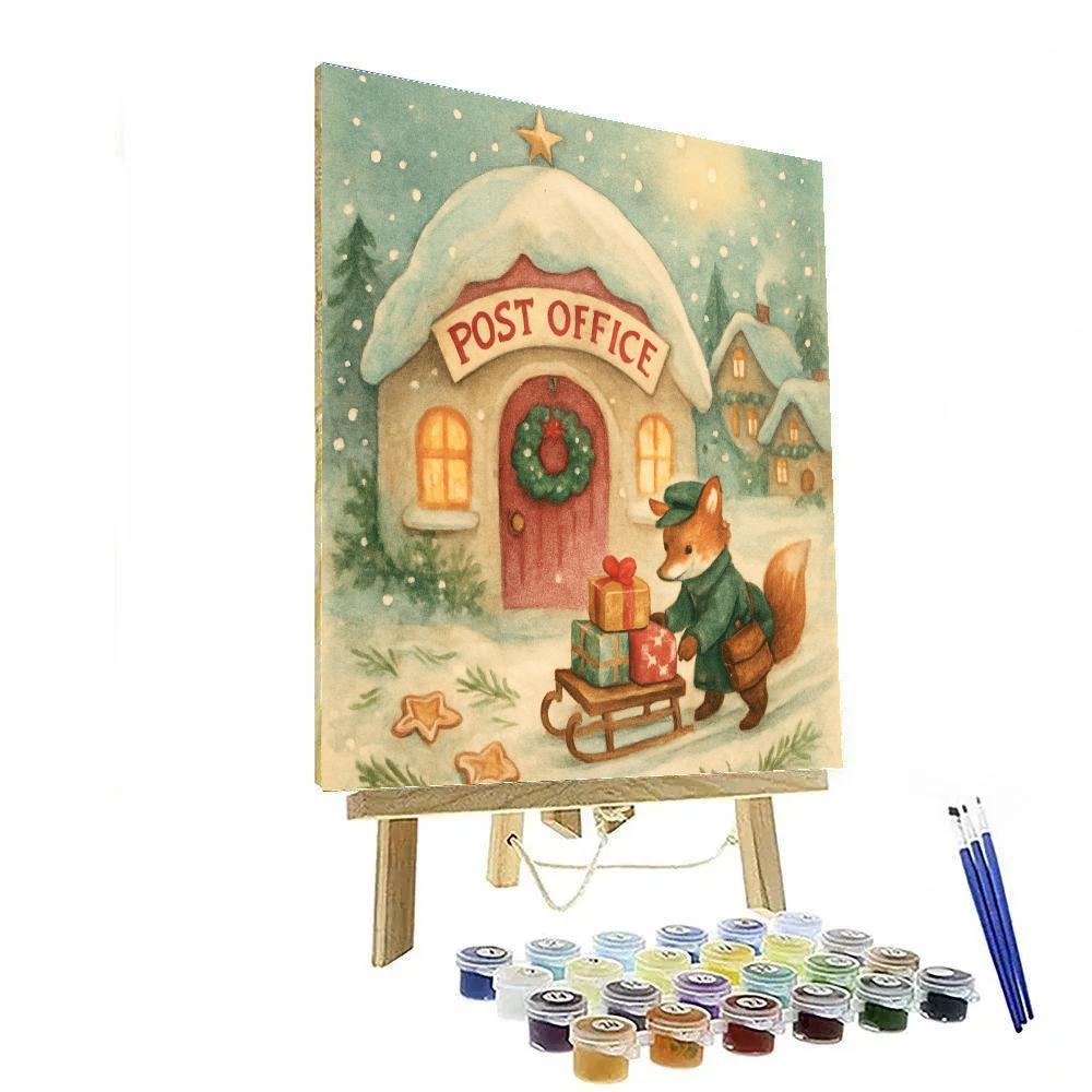 The Snow Globe Post Office painting number kit