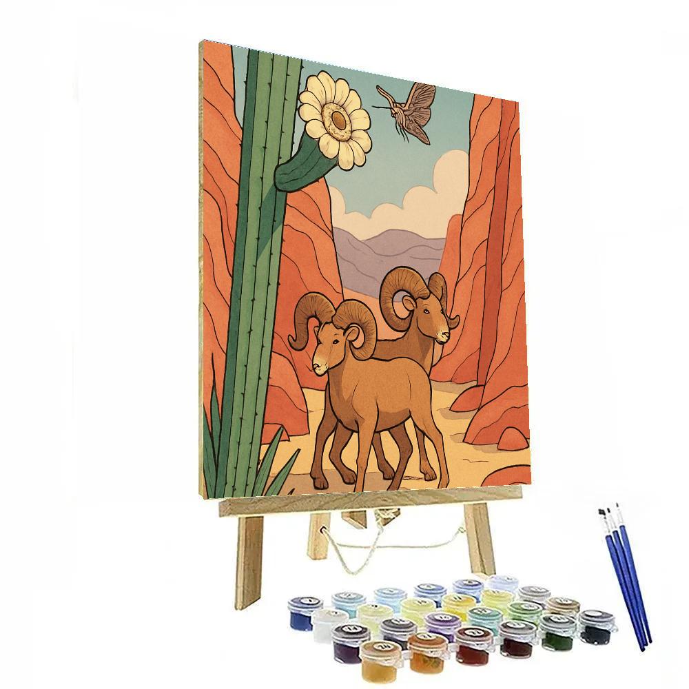 Wind Etched Desert Cactus Caravan Painting by numbers kit