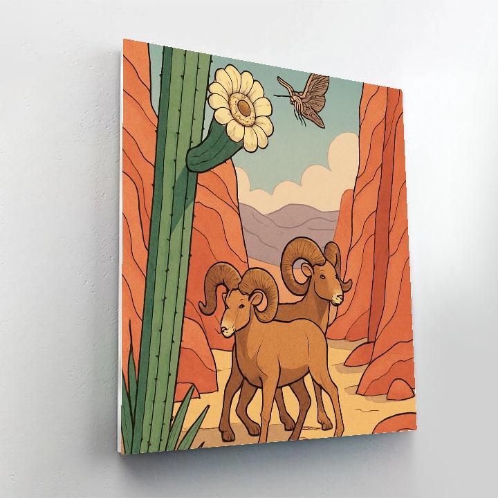 Wind Etched Desert Cactus Caravan Painting by numbers kit