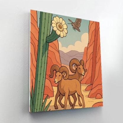 Wind Etched Desert Cactus Caravan Painting by numbers kit