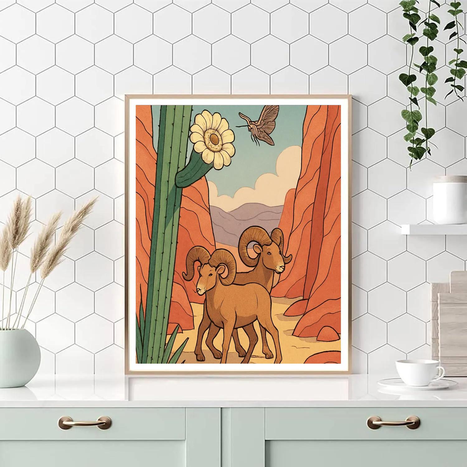 Wind Etched Desert Cactus Caravan Painting by numbers kit