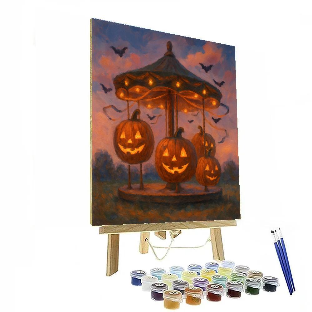 Jack O Lantern Carousel In The Meadow paint by color