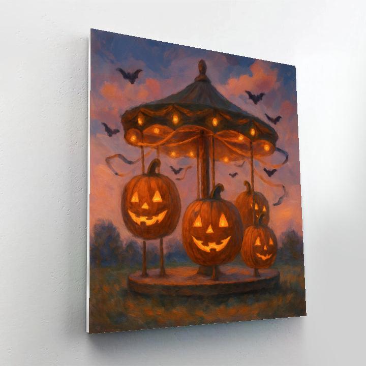Jack O Lantern Carousel In The Meadow paint by color