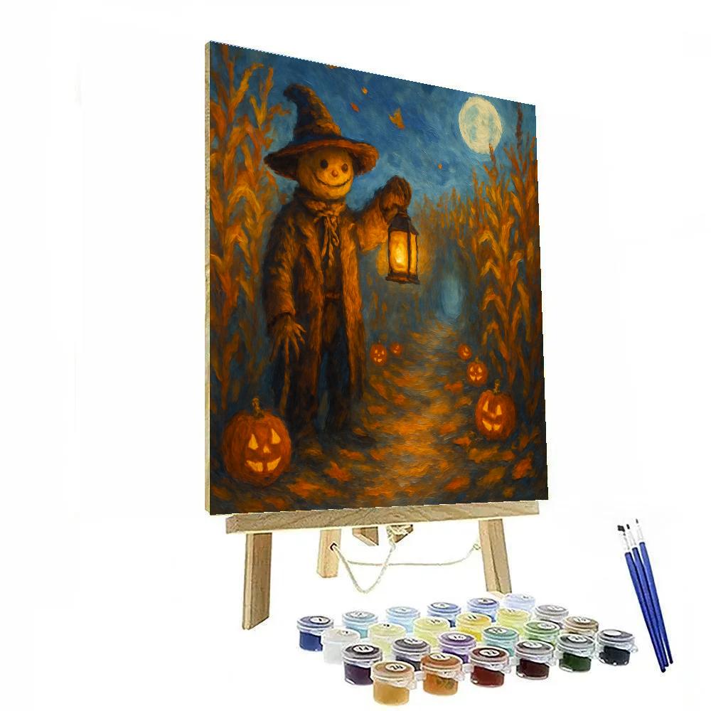 Candlelit Corn Maze Gatekeeper paint by number