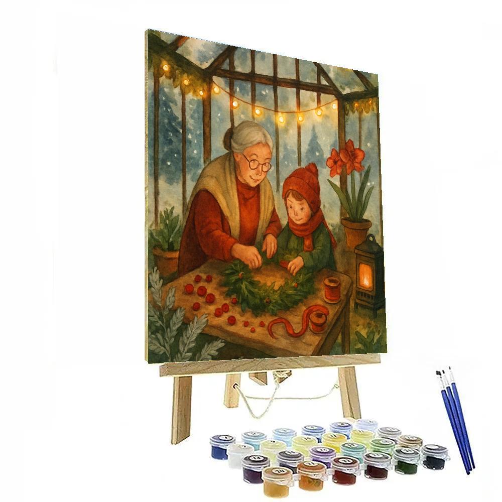 Wreath Makers In The Enchanted Greenhouse Paint by numbers kits
