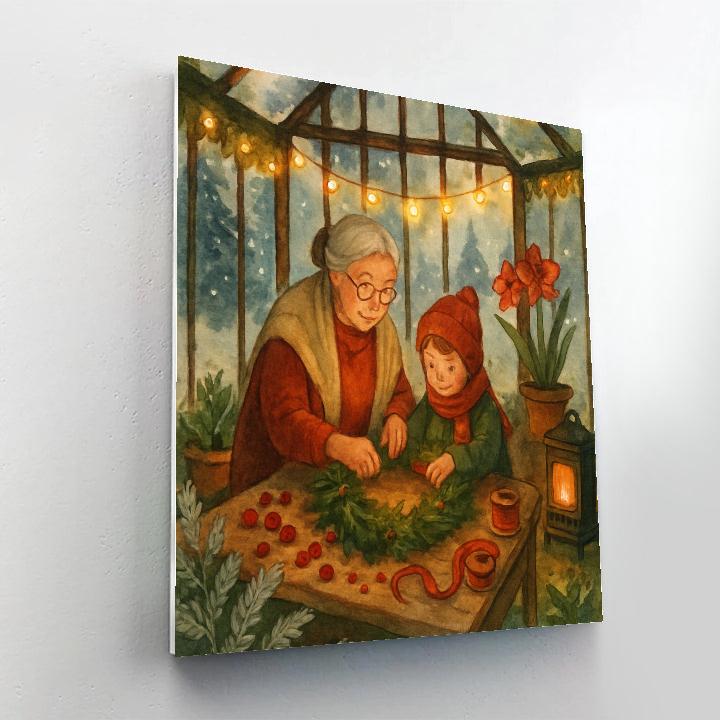 Wreath Makers In The Enchanted Greenhouse Paint by numbers kits
