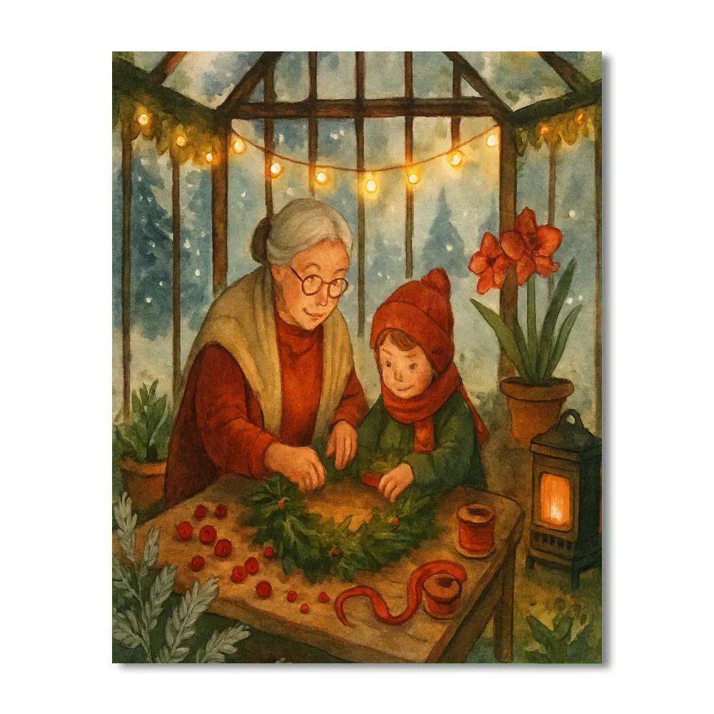 Wreath Makers In The Enchanted Greenhouse Paint by numbers kits