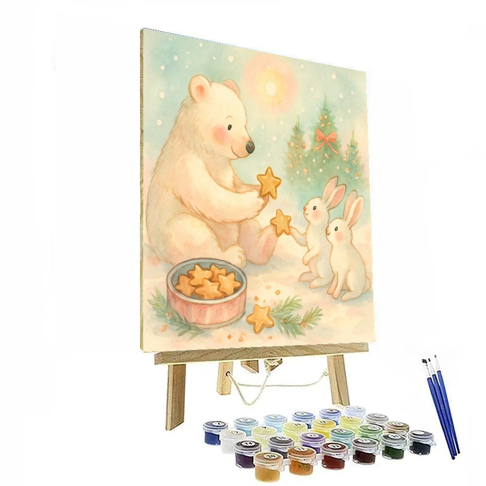 Polar Bear Cookie Picnic Paint by numbers art