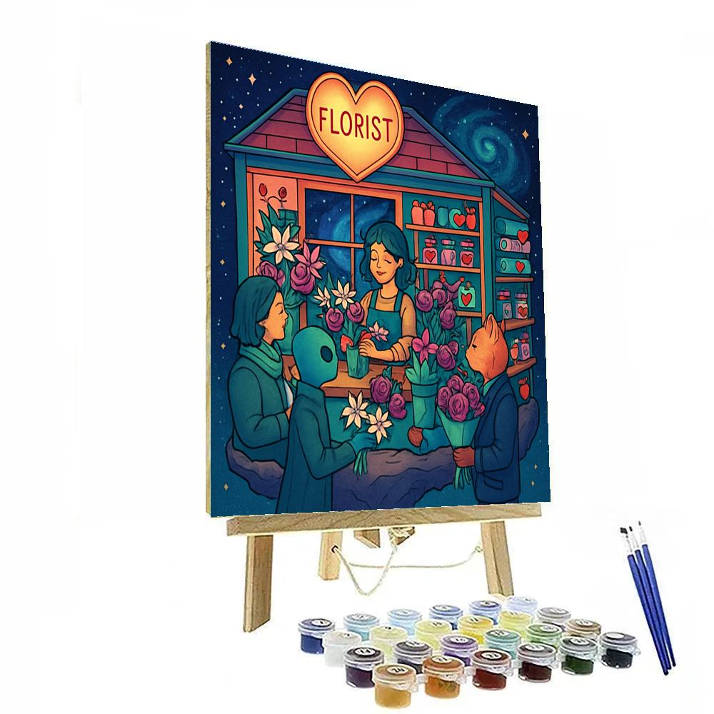 Cosmic Florist Shop For Valentines Day Souls Paint by numbers kits
