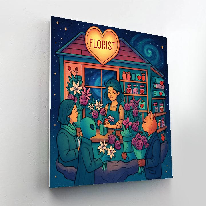 Cosmic Florist Shop For Valentines Day Souls Paint by numbers kits