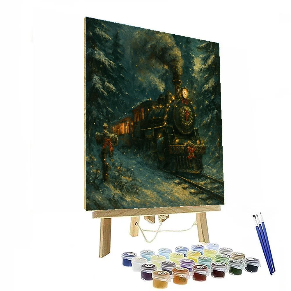 Train Through The Everlasting Snow Tunnel DIY paint by numbers