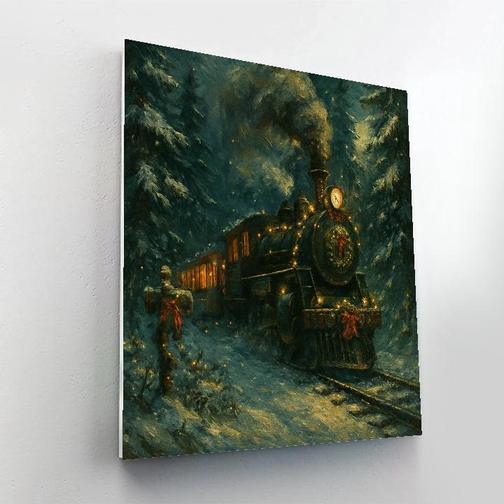 Train Through The Everlasting Snow Tunnel DIY paint by numbers
