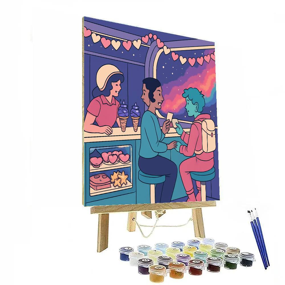 Galactic Dessert Bar Valentines Day Special paint by numbers