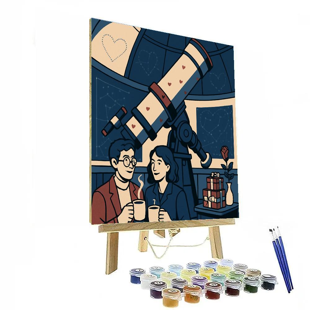 Secret Observatory Valentines Day Rendezvous Numbered painting kits