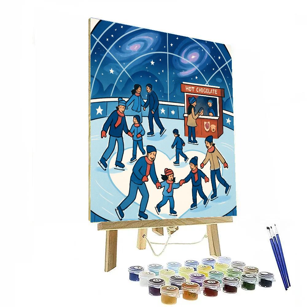 Valentines Day Ice Rink Under The Cosmic Dome Painting by numbers kit