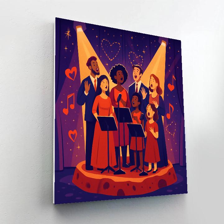 Valentines Day Choir On The Meteor Stage Painting by numbers kit