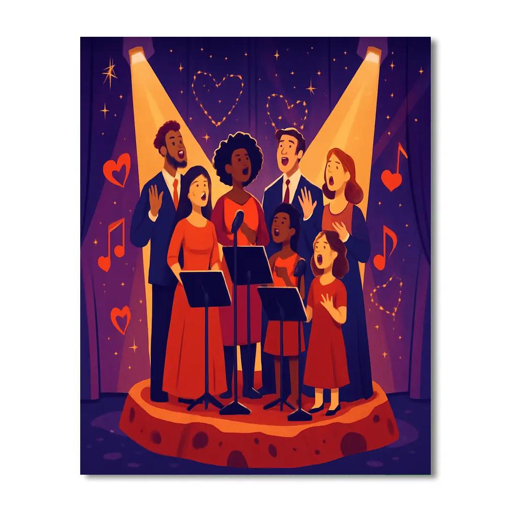 Valentines Day Choir On The Meteor Stage Painting by numbers kit