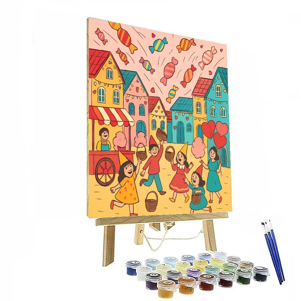 Candy Meteor Shower Valentines Day Festival Painting by numbers kit