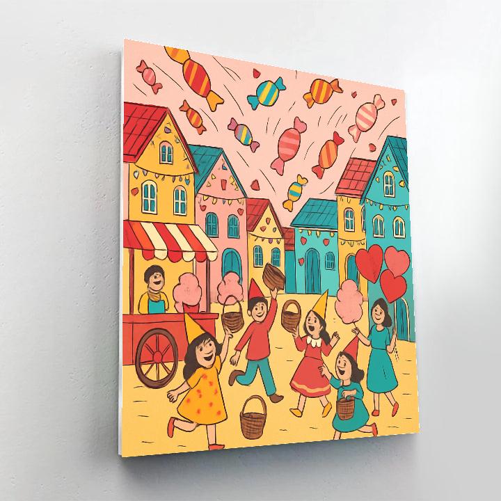 Candy Meteor Shower Valentines Day Festival Painting by numbers kit