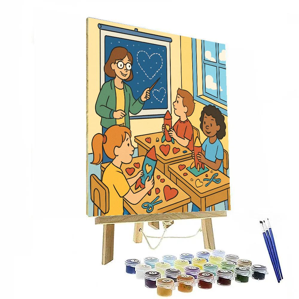 Stargazer Classroom Valentines Day Lesson Paint by numbers art