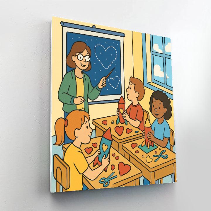 Stargazer Classroom Valentines Day Lesson Paint by numbers art