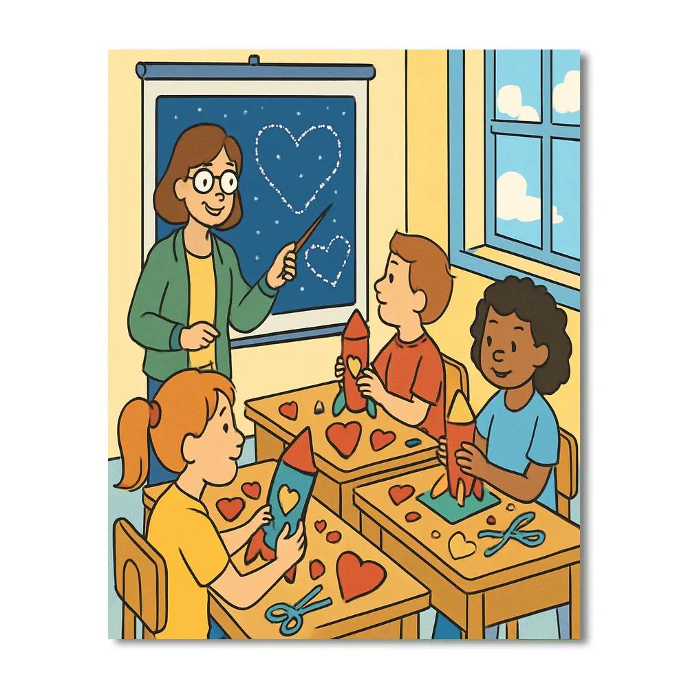 Stargazer Classroom Valentines Day Lesson Paint by numbers art