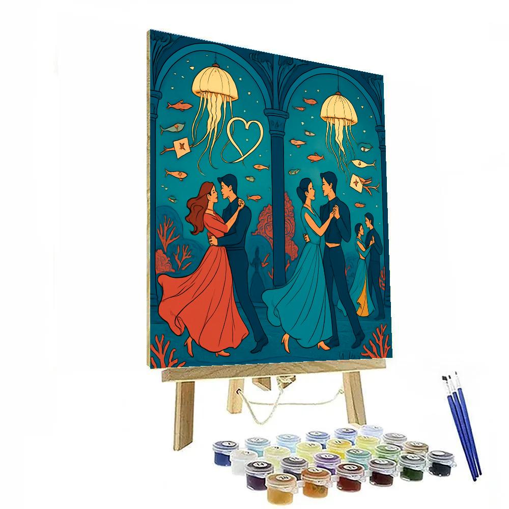 Undersea Nebula Valentines Day Ballroom painting number kit