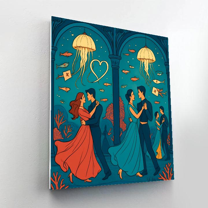 Undersea Nebula Valentines Day Ballroom painting number kit